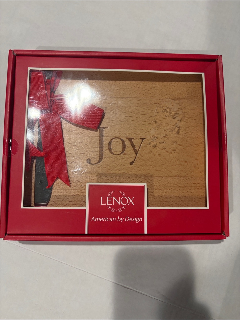 Lenox Joy Wood Serving Board with Red Accents